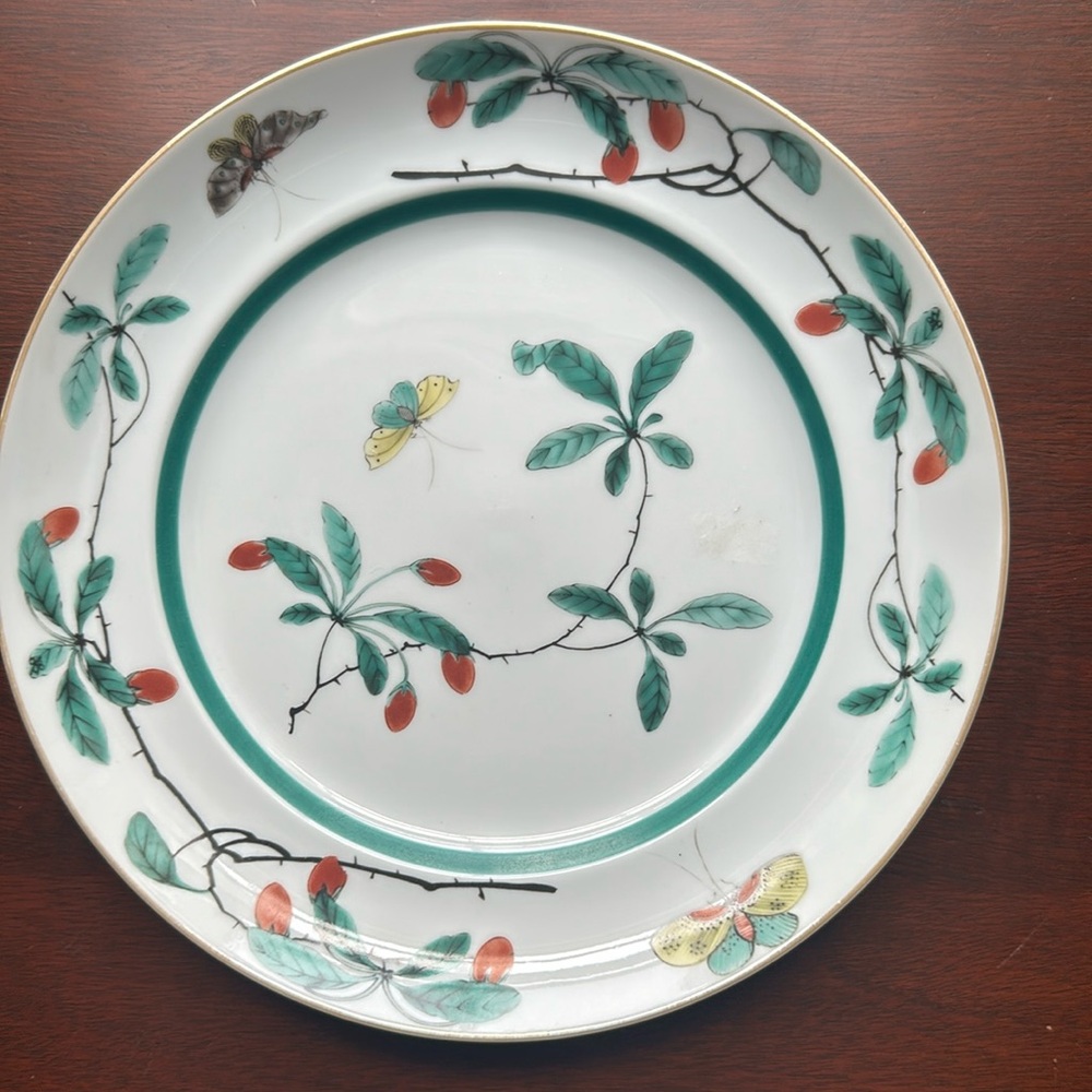 Mottahedeh Famille Verte Salad Plates, Set of 4.
